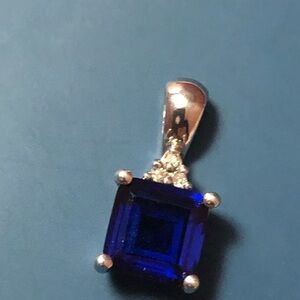 10k Blue Stone Pendant